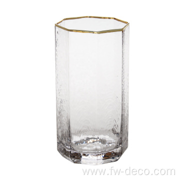 highball glass with gold rim